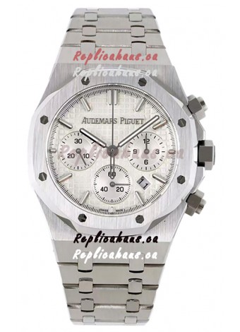 Audemars Piguet Royal Oak Chronograph 1:1 Mirror Replica - 904L Steel in White Dial 41MM