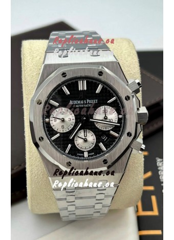 Audemars Piguet Royal Oak Chronograph Black Dial Steel Strap Swiss Replica Watch