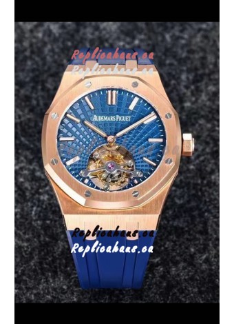 Audemars Piguet Royal Oak Tourbillon 41mm in 904L Rose Gold Case Rubber Strap 1:1 Ultimate Replica