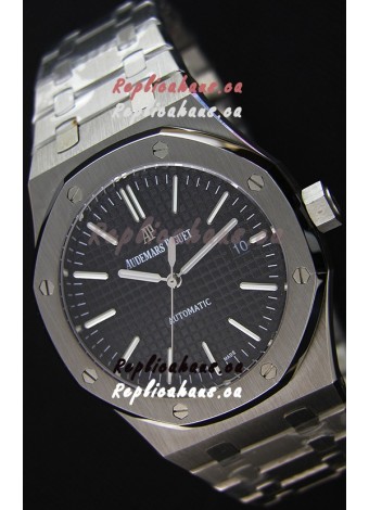 Audemars Piguet Royal Oak 41MM Black Dial Steel Strap - 1:1 Mirror Ultimate Edition