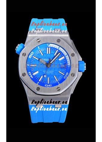 Audemars Piguet Royal Oak Diver Swiss Replica Watch Light Blue Dial 1:1 Quality 3120 Movement 904L Steel 