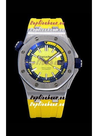 Audemars Piguet Royal Oak Diver Swiss Replica Watch Yellow Dial 1:1 Quality 3120 Movement 904L Steel 