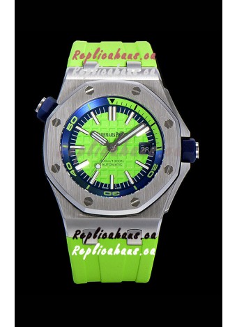 Audemars Piguet Royal Oak Diver Swiss Replica Lime Green Dial 1:1 Quality 3120 Movement 904L Steel 