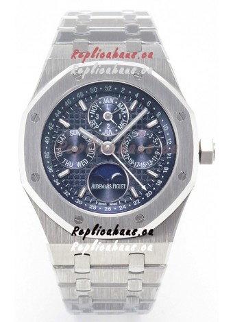 Audemars Piguet Royal Oak Perpetual Calendar Super Clone 904L Steel in Steel Blue Dial