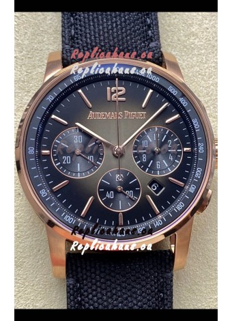 Audemars Piguet CODE 11.59 Chronograph Swiss Replica Watch in Rose Gold Casing Black Dial