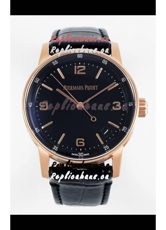 Audemars Piguet CODE 11.59 15210R Swiss Replica Watch in Rose Gold Black Dial 41MM