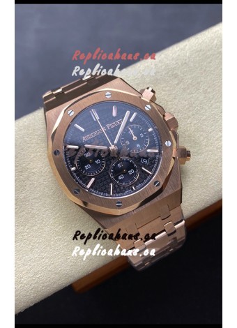 Audemars Piguet Royal Oak 50th Anniversary Super Clone - Rose Gold Casing Blue Dial in 41MM