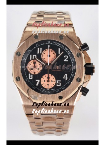 Audemars Piguet Royal Oak Offshore Rose Gold Half BRICK Dial 1:1 Super Clone Replica Watch - 904L Steel