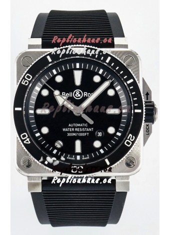 Bell & Ross BR03-92 Diver Stainless Steel - Black Dial Swiss Replica Watch 1:1 Mirror Replica