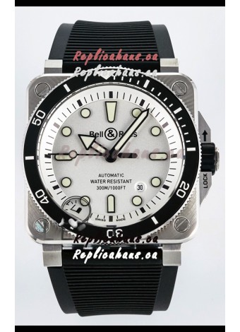 Bell & Ross BR03-92 Diver Stainless Steel - White Dial Swiss Replica Watch 1:1 Mirror Replica