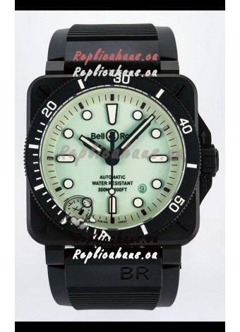 Bell & Ross BR03-92 Divers Edition PVD Coated 1:1 Mirror Replica Green Dial