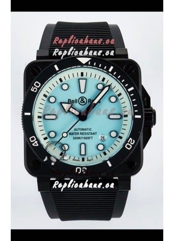 Bell & Ross BR03-92 Divers Edition PVD Coated 1:1 Mirror Replica Pale Blue Dial