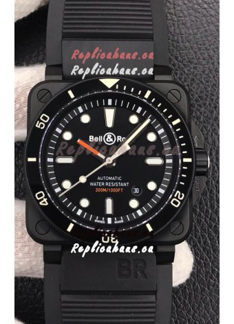Bell & Ross BR03-92 Diver DLC Coated Black Dial Swiss Replica Watch 1:1 Mirror Replica