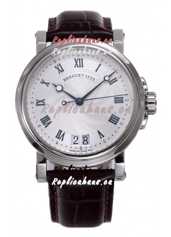 Breguet Marine Automatic Big Date 5817 Stainless Steel Watch with in White Dial 