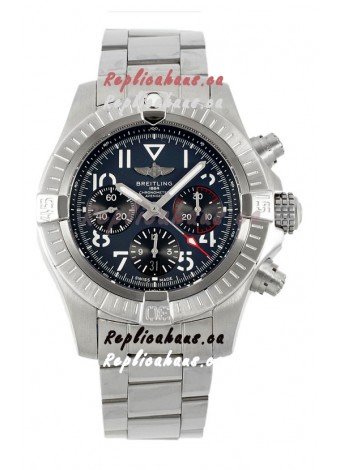 Breitling Avenger B01 Chronograph 45 Stainless Steel Black Dial 1:1 Mirror Swiss Replica Watch 