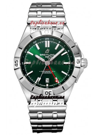 Breitling Chronomat Automatic GMT 40 Green Dial 1:1 Mirror Swiss Replica Watch 