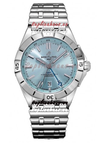 Breitling Chronomat Automatic GMT 40 Light Blue Dial 1:1 Mirror Swiss Replica Watch 