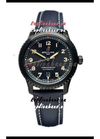 Breitling Navitimer Aviator 8 Automatic 41 Black Dial Blue Strap 1:1 Mirror Swiss Replica Watch 