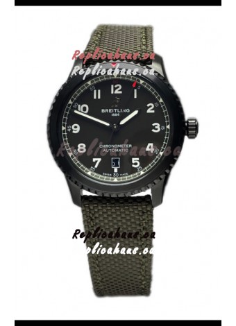 Breitling Navitimer Aviator 8 Automatic 41 Black Dial Nylon Strap 1:1 Mirror Swiss Replica Watch 