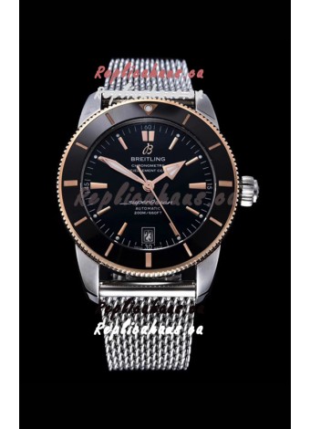 Breitling SuperOcean Heritage II 44MM Black Dial Two Tone 904L Steel 1:1 Mirror Replica