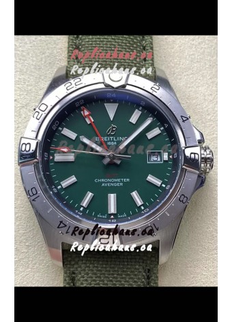 Breitling Avenger GMT Automatic 44 Swiss 1:1 Super Clone Replica Watch - Green Dial 