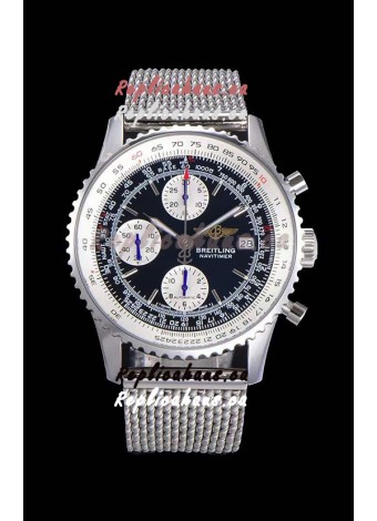Breitling Navitimer Chronograph 41MM Swiss Replica Watch in 904L Steel Casing - Mesh Steel Strap