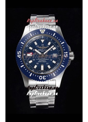 Breitling SuperOcean II 44mm 904L Steel Case 1:1 Mirror Replica Watch in Blue Dial 