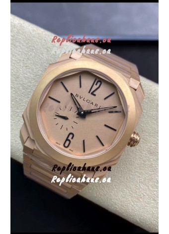 Bvlgari Octo Finissmo Edition 1:1 Mirror Replica Sandblasted Rose Gold Casing