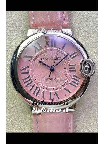Ballon De Cartier Swiss Automatic 1:1 Mirror Quality 36MM in Stainless Steel Pink Dial