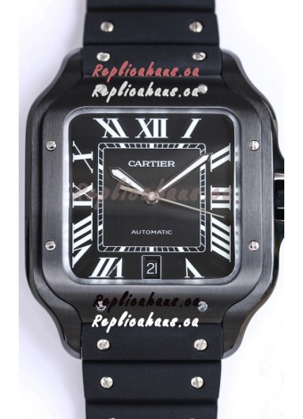 Santos De Cartier DLC Coated Casing 1:1 Mirror Swiss Replica Watch 40MM