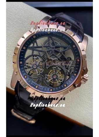 Roger Dubuis Excalibur Dual Tourbillon 1:1 Mirror Swiss Rose Gold Case
