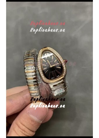 Bvlgari Serpenti Edition Two Tone Casing Diamonds Bezel Watch in 1:1 Mirror Quality