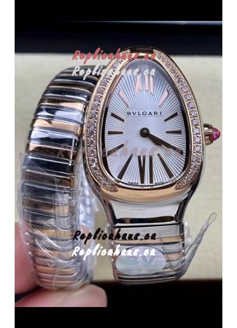 Bvlgari Serpenti Edition Two Tone Casing White Dial Watch in 1:1 Mirror Quality