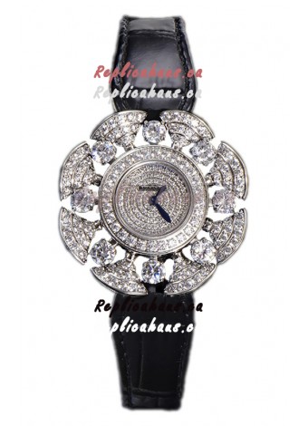 Bvlgari Divas's Dream Edition Watch in Steel Casing - Diamonds Paved Dial Swiss Replica