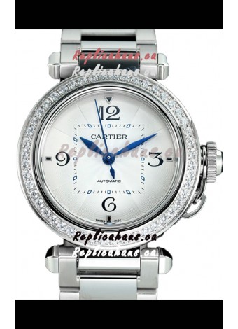 Pasha De Cartier 1:1 Mirror Quality Automatic Swiss Replica Watch 35MM Stainless Steel 