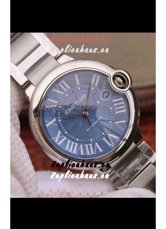 Ballon De Cartier Automatic 1:1 Swiss Mirror Watch in 904L Steel Casing Blue Dial - 42MM