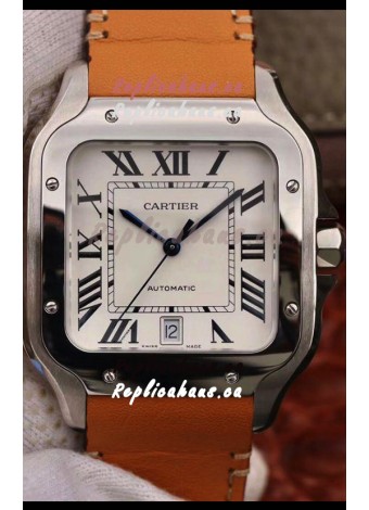 Santos De Cartier 1:1 Mirror Replica - 40MM Leather Strap Watch