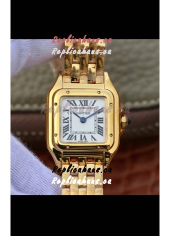 Cartier PANTHERE Edition 1:1 Mirror Swiss Watch Yellow Gold White Dial
