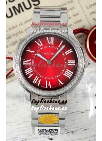 Cartier Ronde Must 36MM Swiss Quartz Red Dial 1:1 Mirror Swiss Replica Watch 