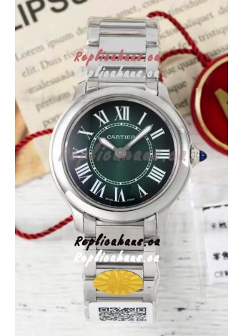 Cartier Ronde Must 29MM Swiss Quartz Green Dial 1:1 Mirror Swiss Replica Watch 