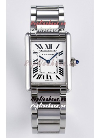 Tank Must De Cartier Super Clone Swiss Replica Watch 33.7MM White Dial