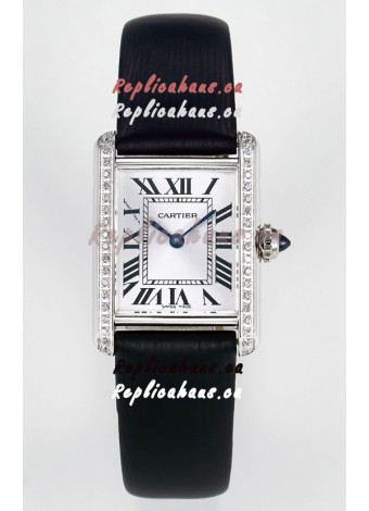Tank Must Cartier Super Clone Edition 29MM Watch in Steel Casing White Dial 