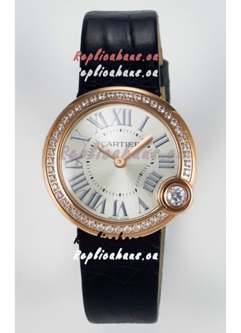 Ballon Blanc De Cartier Super Clone Watch 30MM in Rose Gold Casing