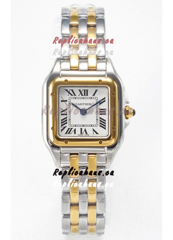 Cartier PANTHERE 22MM Super Clone Edition Watch 2 Tone Yellow Gold White Dial