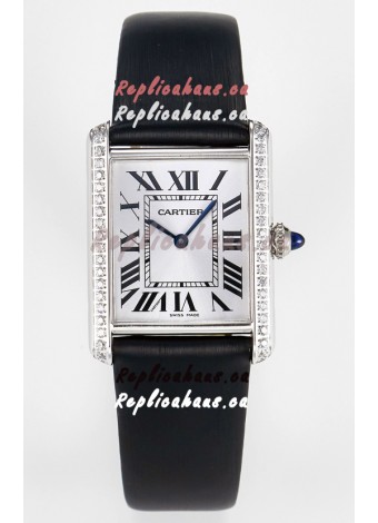 Tank Must Cartier Super Clone Edition 33.7MM Watch in Steel Casing White Dial 