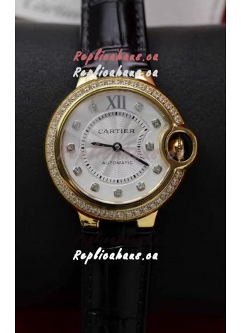 Ballon De Cartier Swiss Automatic 1:1 Mirror Quality 33MM in Yellow Gold Plating