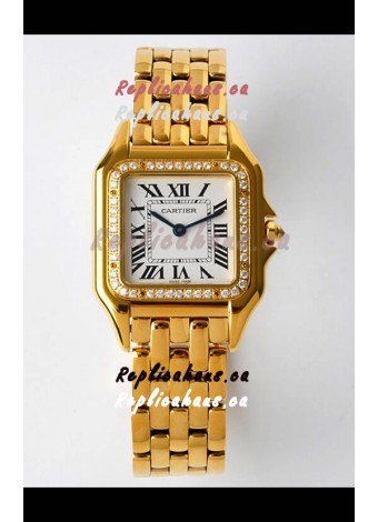 PANTHERE de Cartier Edition 27MM 1:1 Mirror Swiss Watch Yellow Gold Casing