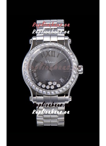Chopard Happy Sport 1:1 Mirror Swiss Automatic Replica Watch 36MM in 904L Steel Casing Grey Dial