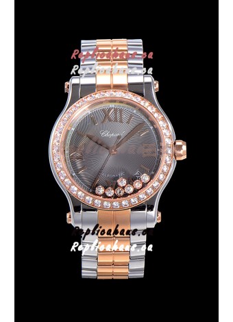 Chopard Happy Sport 1:1 Mirror Swiss Automatic Replica Watch 36MM Two Tone Rose Gold Casing