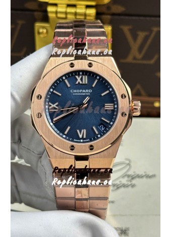 Chopard Alpine Eagle Rose Gold Blue Dial Super Clone Replica Watch 
